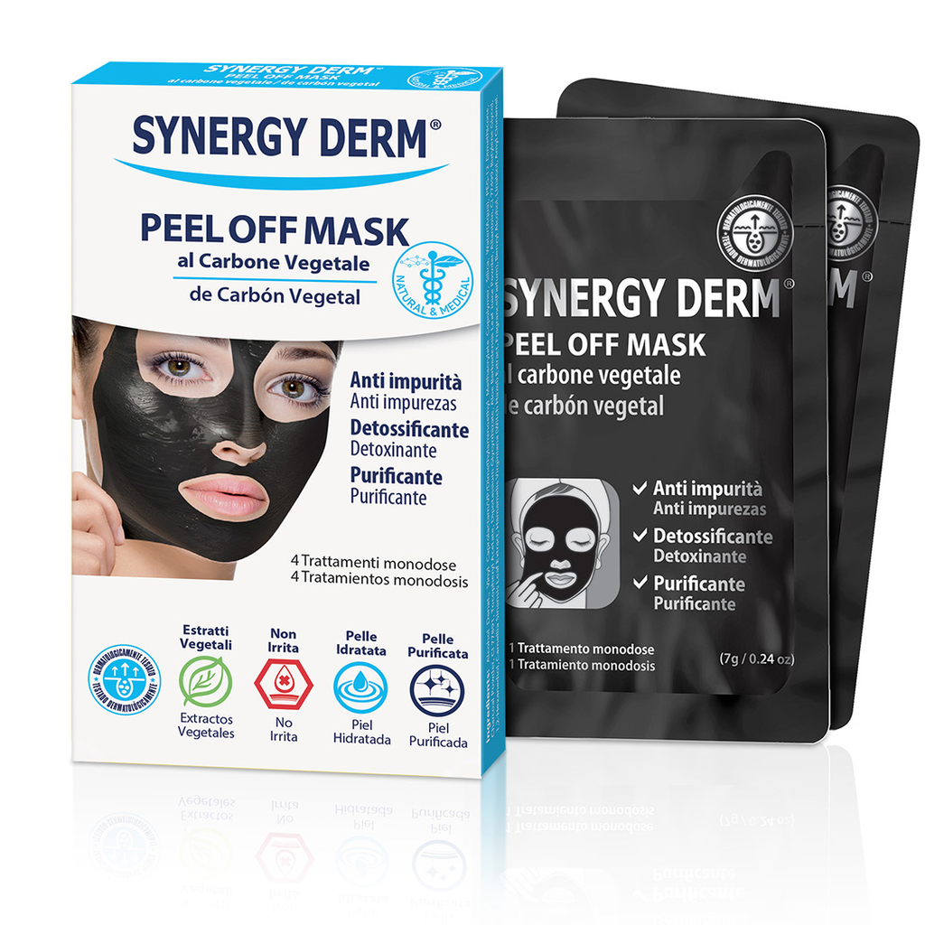 SYNERGY DERM PEEL OFF MASK AL CARBONE VEGETALE 4 TRATTAMENTI