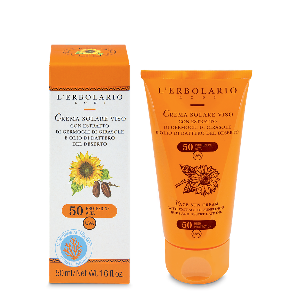 Crema solare viso con Germogli di Girasole & Olio di Dattero SPF50 50 ml