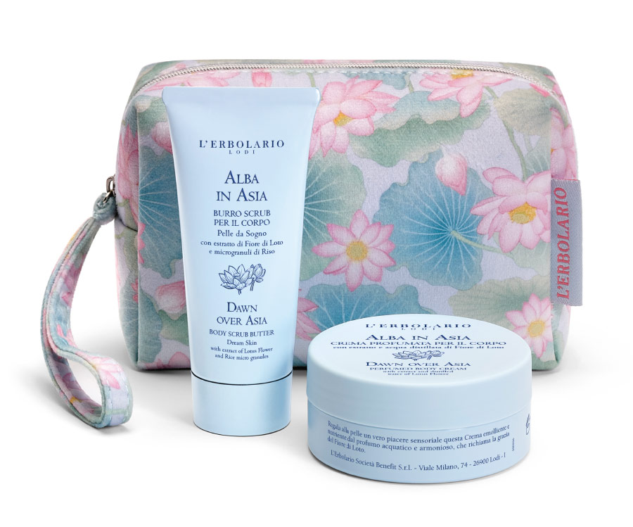Alba in Asia Beauty Pochette Pelle da Sogno: Burro Scrub per il Corpo 50 ml e Crema Profumata per il Corpo 75 ml
