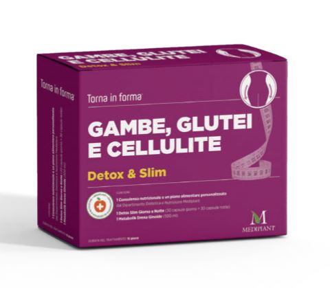 GAMBE, GLUTEI E CELLULITE DETOX & SLIM 1 Detox Slim Giorno e Notte + 1 Metabolik Drena Ginoide Ananas