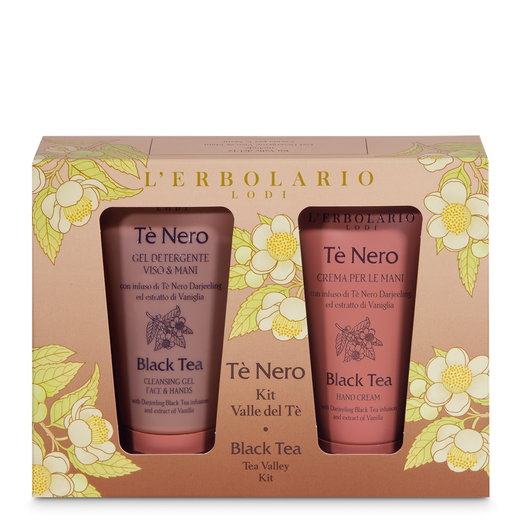 Tè Nero Kit Valle del Tè: Gel Detergente Viso & Mani 75 ml e Crema per le Mani 50 ml