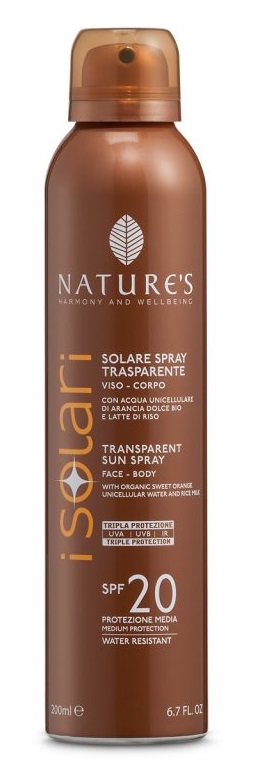 SOLARI NATURE'S SPRAY TRASPARENTE SPF20 200ML