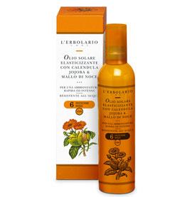 Olio solare elasticizzante con Calendula, Jojoba & Mallo di Noce SPF6 100 ml