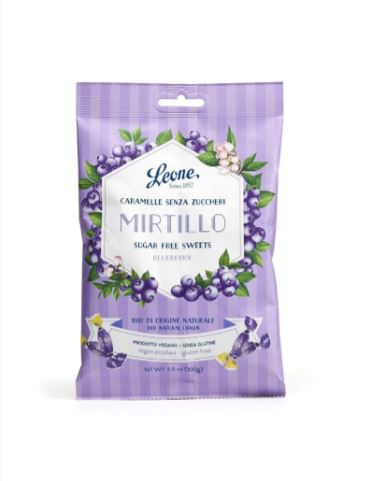 CARAMELLE MIRTILLO SENZA ZUCCHERI 100G