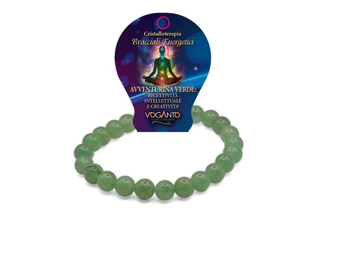 BRACCIALE ENERGETICO AVVENTURINA VERDE PERLINE 8MM