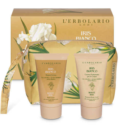 [989868981] Iris Bianco Beauty Pochette Bocciolo: BagnoCrema 75 ml e Crema Profumata per il Corpo 75 ml