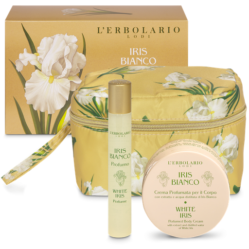 [989869007] Iris Bianco Mini Beauty-Case Petalo: Profumo 15 ml e Crema profumata per il Corpo 75 ml