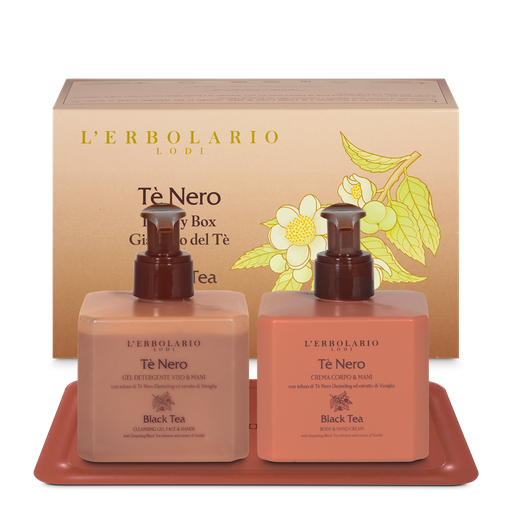 [989869019] Tè Nero Beauty Box Giardino del Tè: Gel Detergente Viso & Mani 270 ml e Crema Corpo & Mani 250 ml