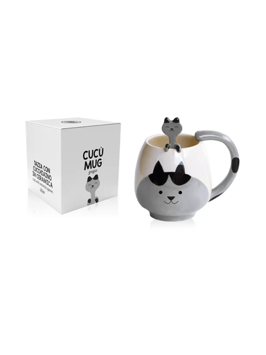 [989811144] HIMALAYA HANDY MUG CUCU' CAT GRIGIO 370ML